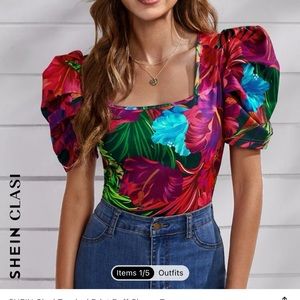 Tropical print shirt size medium